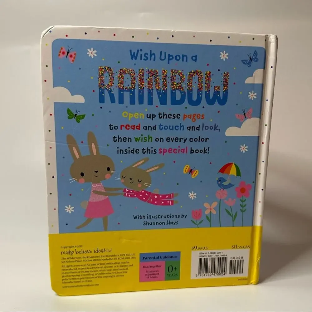 Board Book - Wish Upon a Rainbow - textured pages, colors